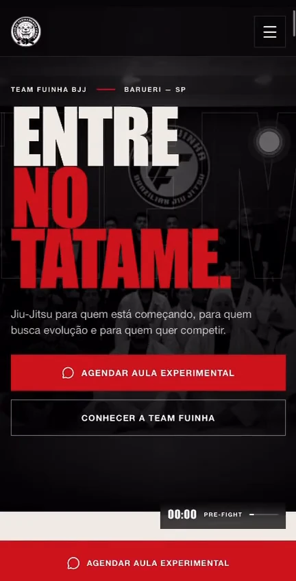 Abertura real de Team Fuinha BJJ na versão de celular