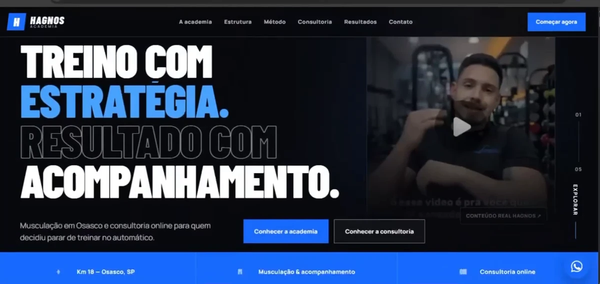 Abertura real de Hagnos Academia na versão de computador